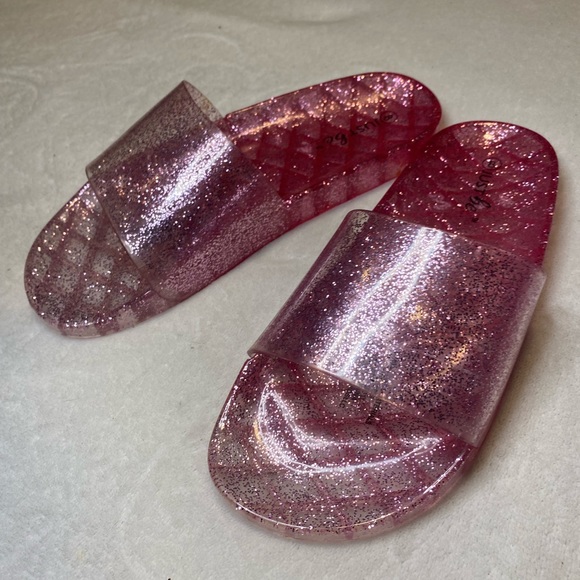 NWT Pink Glitter Sandal Slides - Picture 1 of 4